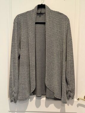 AGB Black & White Knit Open-Front Cardigan